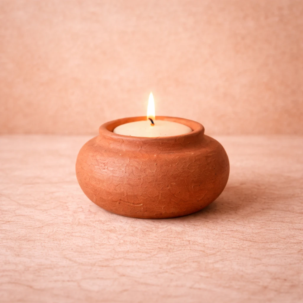 Mrda Clay Candle Holder